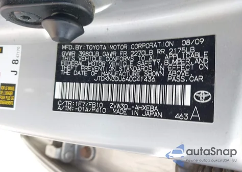2010 Toyota Prius Ii from USA, damaged, VIN JTDKN3DU6A0041436